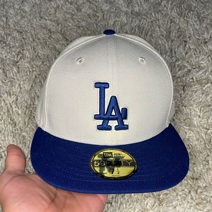 LA DODGERS HAT - BEIGE/BLUE